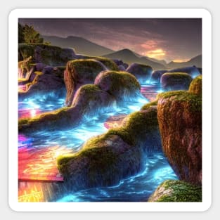 Flowing Water and Starry Sky Experience Sticker